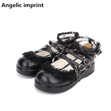 Zapatos de tacón bajo angelicales para mujer, calzado de cosplay hecho a mano, con estampado de lolita mori, para vestido de princesa, atado cruzado 2024 - compra barato