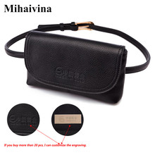 Mihaivina Simple Waist Pack Women Fanny Pack Waist Bag Leather Belt Bag Luxury Female Hip Bum Pack Customized Pounch Phone Purse 2024 - buy cheap