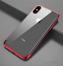 Для iPhone 6 6S 7 8 Plus роскошный позолоченный прозрачный ТПУ силиконовый мягкий чехол для телефона чехол для iPhone XR X XS 11 Pro MAX 2024 - купить недорого