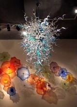 Современная люстра из муранского дутого стекла ручной работы, стильное светодиодное освещение, цветное стекло 2024 - купить недорого