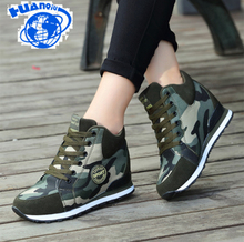 HUANQIU Casual Shoes 2018 Autumn Winter New Brand Fashion High-Top Camouflage Women Shoes Comfort Heighten Shoes ZLL69 2024 - buy cheap