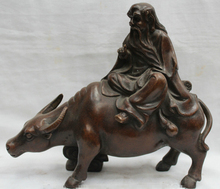 Бесплатная доставка; Набор из 10 "Китайский Бронзовый феншуй Лао-цзы ли эр на бык, Мул носить книга статуя 2024 - купить недорого