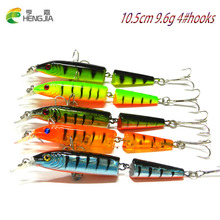 HENGJIA 50PCS  9.6g 10.5cm artificial crank pesca multi jointed fishing lures baits swimbait lifelike isca pesca fishing tackles 2024 - buy cheap