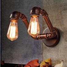 Nordic Loft Style Double Water Pipe Lamp Edison Wall Sconce Industrial Vintage Wall Light Fixtures For Home Indoor Lighting 2024 - buy cheap