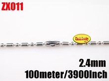 2,4mm cadena de bolas de acero inoxidable cadenas de unión de bambú collar de cuentas 100 metros/3900 pulgadas/lote piezas de joyería ZX011 2024 - compra barato