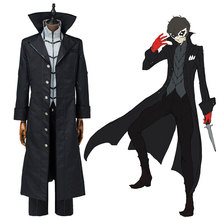 Persona 5 Protagonist Joker Cosplay Uniform Suit Black Jacket Shirt Pants Outfit with Red Gloves Halloween Costumes Custom Made 2024 - buy cheap