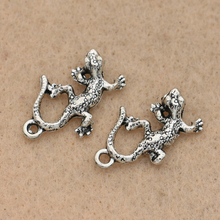 10pcs Antique Silver Plated Lizard Charm Pendant fit Bracelet Necklace Jewelry DIY Making Accessories 21x14mm 2024 - buy cheap