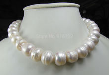 14-16MM AAA NATURAL Akoya WHITE SOUTH SEA BAROQUE PEARL NECKLACE 14KGP 18"INCH 2024 - buy cheap