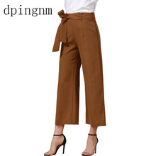 new show thin, elastic waist nine points pants, Europe and America big size women's fashion broad leg pants female 2024 - buy cheap