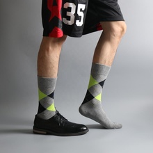 DONG AI-calcetines con cuadros de algodón peinado, moda Harajuku coreana, geométrico, Hip Hop, Unisex 2024 - compra barato