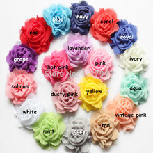 120 pcs/ lot , shabby chiffon flowers , shabby rose flowers  for apperal hair accessories headband headwear  19 colors 2024 - buy cheap