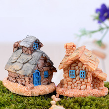 Casa de piedra de Castillo de elfo Vintage, Decoración de casa de jardín de hadas en miniatura, minidecoración artesanal de microdecoración de paisajismo, accesorios DIY 2024 - compra barato