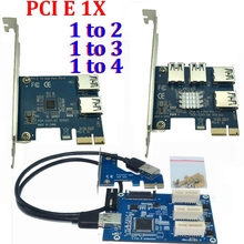 10set/lot PCI E 1 to 4 2 PCI-E PCI Express 1X 1 to 3 Port 1X Switch Multiplier HUB Riser Card External Internal + USB 3.0 Cable 2024 - buy cheap