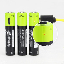 Znter 1.5v 400mah aaa usb recarregável bateria li-polímero recarregável carregamento rápido por micro cabo usb transporte da gota 2024 - compre barato