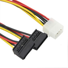 Новый 4Pin IDE Molex к 2 серийный ATA SATA Y сплиттер кабель питания жесткого диска YE1025 2024 - купить недорого