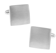 1 Pair Retail Men's Cufflinks Silver Color Brass Simple Dull Polishing Square Design 2024 - buy cheap