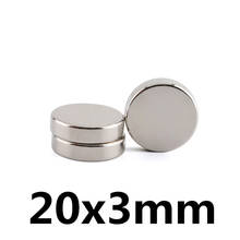 6pcs Super Strong Rare Earth NdFeB Magnet 20*3 mm Neodymium N35 Disc Magnets Round Cylinder Sheet Fridge 20*3mm 2024 - buy cheap