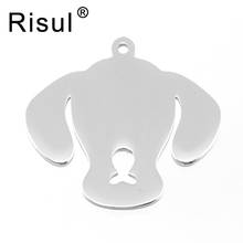 Risul Stainless steel Dog Tag Dogs Collar Pendants dog head Charms DIY Pet puppy Pendants Tags both sides mirror polished 50pcs 2024 - buy cheap