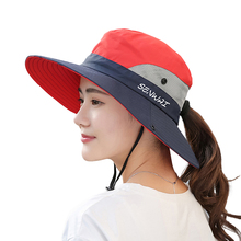 Sombrero Boonie de ala ancha para mujer, gorra de verano con protección UV, para playa, viajes, senderismo, Camping y jardinería 2024 - compra barato