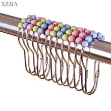 XZJJA 10PC Stainless Stee Bath Curtain Rollerball Shower Curtain Glide Rings Rings Hooks 5 Roller Ball Curtain Accessories 2024 - buy cheap