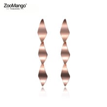 Brincos com pingente geométrico, moda feminina, ouro rosa, ondulado, de titânio, aço, brinco de noivado, ze17062 2024 - compre barato