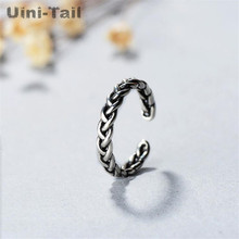 Uini-Tail 2019 new listing 925 Thai silver fashion personality retro twist opening ring simple dynamic trend high quality ED473 2024 - buy cheap