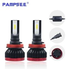 PAMPSEE-bombilla LED para faro delantero de coche, lámpara de cabeza de haz único, 6000K, 72 w/par, 12V, 24V, H11 2024 - compra barato
