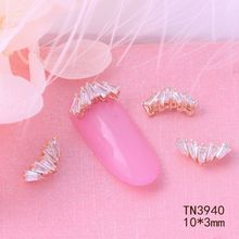 5pcs 3D alloy Zircon Nail art Accessories luxury zircon crystal Ice cube nails jewelry top-level nail beauty Charms TN3940 2024 - buy cheap