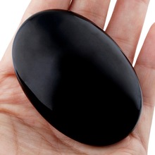 TUMBEELLUWA 1Pc Black Obsidian Oval Palm Stone,Worry Stone Healing Chakra Reiki Balancing 2024 - buy cheap