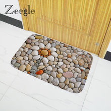 Zeegle-alfombrilla de puerta delantera con estampado de piedra 3D, para pasillo, antideslizante, para Baño 2024 - compra barato