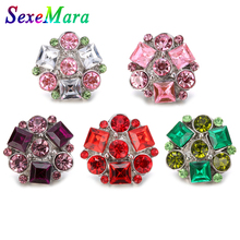 Rhinestone Metal Small 18mm Snap Button Fit Button Bracelet for Women Jewelry Crystal Wholesale 2024 - buy cheap