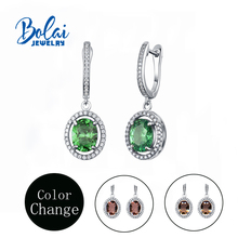 Bolaijewelry-pendientes de plata de ley 925 para mujer, arete de zultanita que cambia de Color, joyería fina, regalo 2024 - compra barato