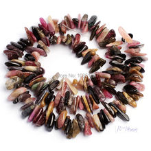 High Quality 10-14mm Natural Mixed Color Tourmaline Stick Shape Stone DIY Gems Loose Beads Strand 15" Jewelry Making w670 2024 - buy cheap