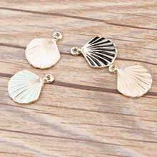 Newest Enamel Sea Shell Necklace Pendants DIY Jewelry Findings Gold Tone Oil Drop Bracelet Charm Floating Pendant Charm for DIY 2024 - buy cheap