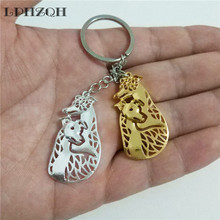 LPHZQH Fashion Cute Whippet Couple Dog Car Key Chain Women Handbag Pendant Charm Accessories Trendy Key Ring Jewelery Steampunk 2024 - buy cheap