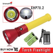 led flashlight diving torch xhp70 waterproof high power lantern XHP70.2 searchlight 26650 battery LED flash light dive torch 2024 - buy cheap