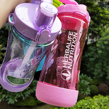 New Arrival 1000m1L Purple Pink Black Blue Fashion Portable Space Herbalife  Nutrition Custom Shaker straps straw water Bottle 2024 - buy cheap