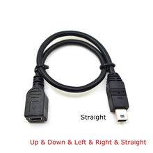 20CM 90 Degree Right & Left & Up & Down Angled Mini USB 2.0 5Pin Male to Female Extension cable Mini-usb for GPS Receiver 2024 - buy cheap