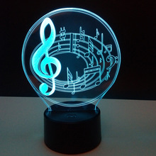 Music 3d Night Lamp Bedside Decoration Creative Table Lamp Romantic Gift Remote Control 3d Stereo Usb Led Night Light 2024 - buy cheap