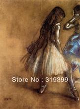 Reprodução de pintura a óleo em tela de linho, dois dançarinos de assar degas, frete grátis, 100% artesanal, qualidade do museu 2024 - compre barato