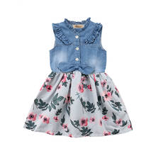 Pudcoco Newborn Kids Baby Girl Denim Bowknot Tutu Dress Toddler Girls Summer Party Vestidos Sleeveless Princess Dresses Sundress 2024 - buy cheap