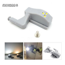 Dobradiça interna universal conduziu a lâmpada do sensor armário de luz universal guarda-roupa luz led dobradiça lâmpada luz da noite para armário cozinha