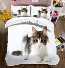 Набор постельного белья с котом, двуспальный, двуспальный, 3D постельное белье 2024 - купить недорого