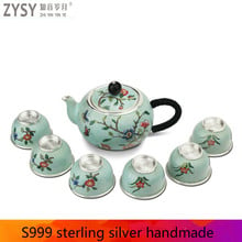 Sterling Silver Tea Set Silver Pot Tea Cup Silver Tea Cup Handmade Business Gifts 2024 - buy cheap