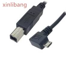 Левый Угловой 90 градусов Micro USB OTG для стандартного принтера типа B, сканер, кабель жесткого диска 60 см 2024 - купить недорого