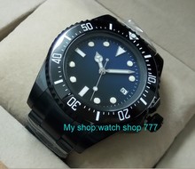 43mm parnis blue&black dial Black ceramic Bezel Automatic Self-Wind movement Men Watch luminous Mechanical watches pvd case p41 2024 - buy cheap