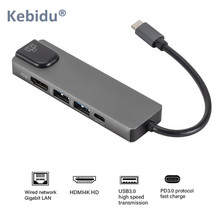 USB Type-C Hub HDMI-compatible to Type C Gigabit Ethernet Rj45 Lan dapter For MacBook Pro Thunderbolt USB Data Transmitter 2024 - buy cheap