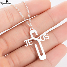 Yiustar Elegant Cross Jesus Adjustable Sweet Cute Charming Stainless Steel Pendant Necklace For Women Girls Kids Party Gifts 2024 - buy cheap