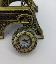 PS018 10pcs/lot Vintage antique roman numerals brass small size pocket watch necklaces, free shipping 2024 - buy cheap