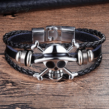 Janeyacy Brand New Fashion Accessories Men's Bracelet Women's Casual Multilayer Leather Bracelet Men's Skull Lady Bracelet 2024 - buy cheap
